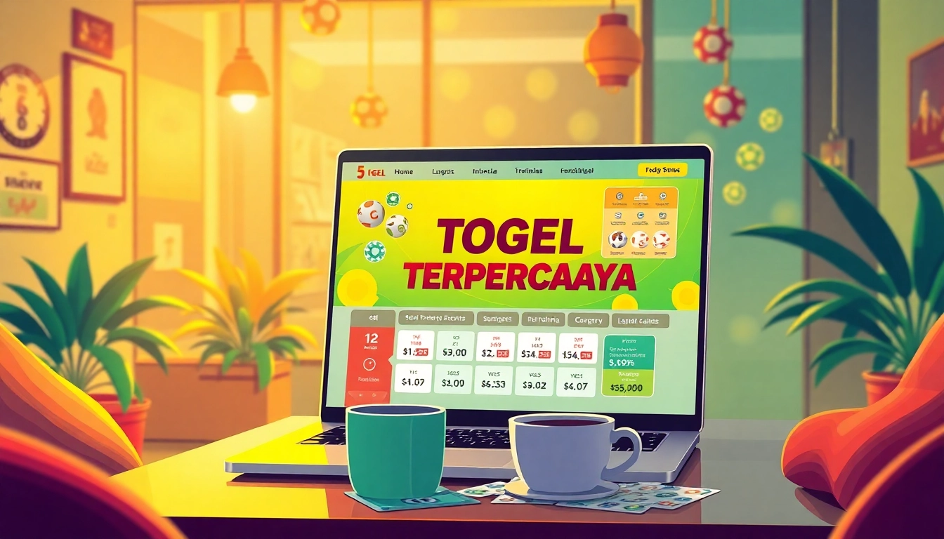 "Explore TOGEL TERPERCAYA on a secure online lottery platform with vibrant graphics."