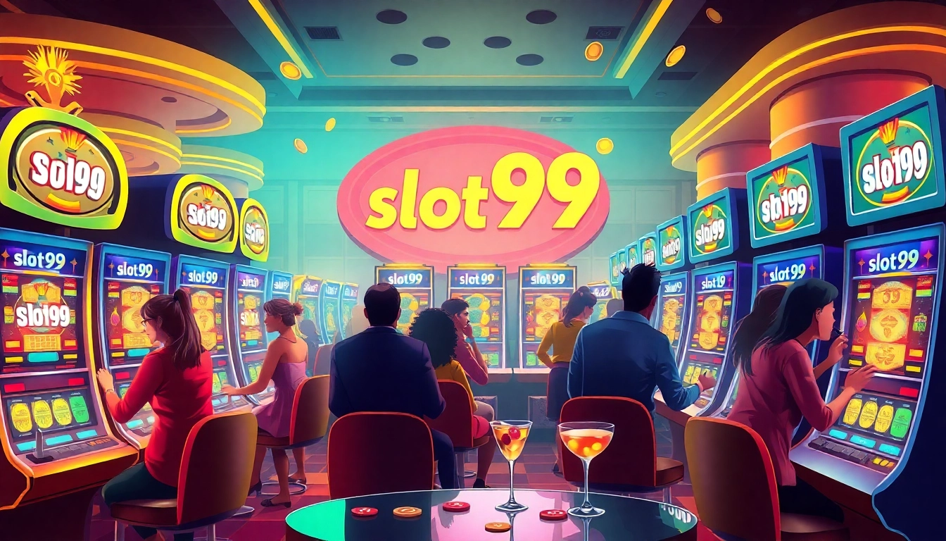 Experience the excitement of slot99 gaming with dynamic slot machines in a luxurious casino.