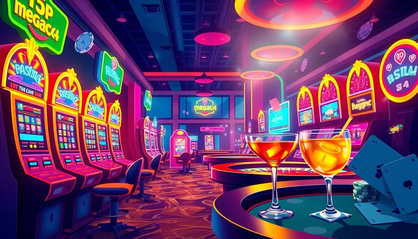 Experience thrilling online gameplay at megac4 featuring vibrant slot machines and live casino action.