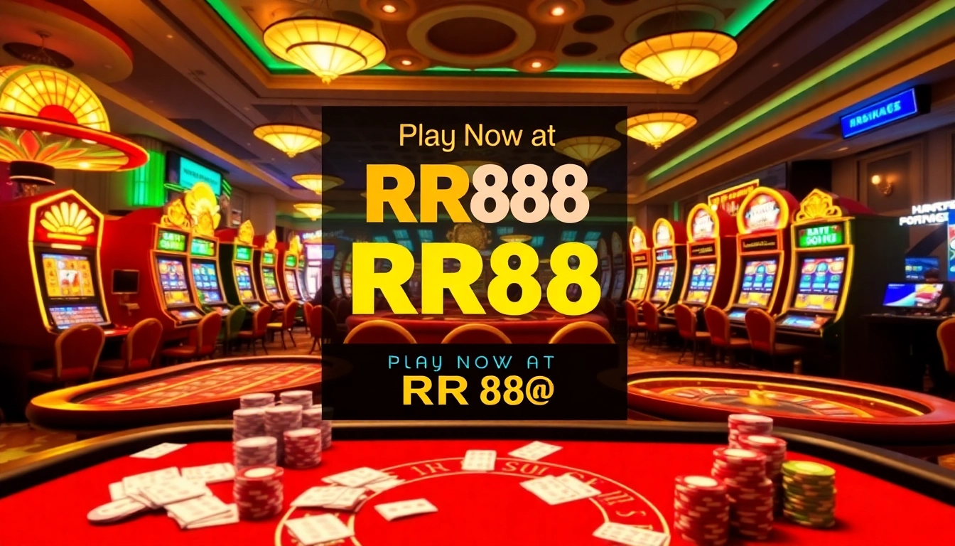Experience thrilling moments at RR88 with lively casino tables, slot machines, and poker action.