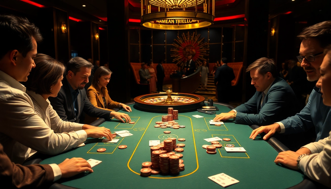 Experience the thrill of kèo nhà cái trực tiếp at a live poker table with vibrant chips and eager players.